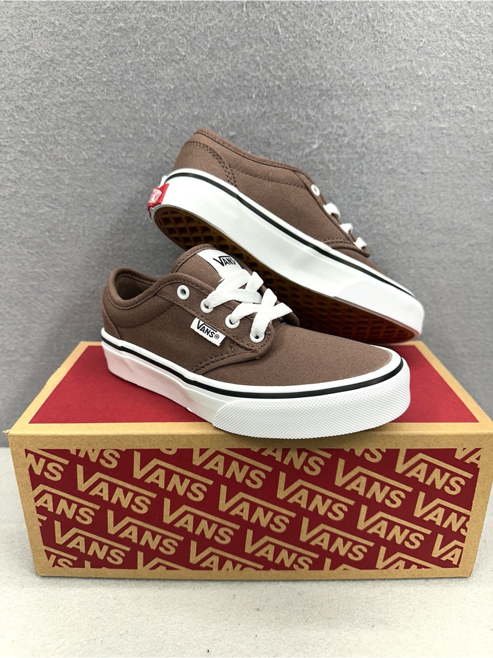 Vans Atwood Deep Taupe Brown Canvas Low Top Skate Shoes Size 13 YT NWB